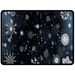 Snowflakes Snow Fleece Blanket (large)  by artworkshop