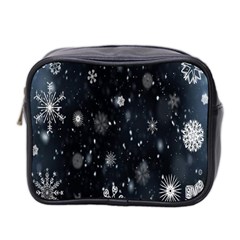 Snowflakes Snow Mini Toiletries Bag (two Sides) by artworkshop