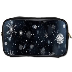 Snowflakes Snow Toiletries Bag (one Side) by artworkshop