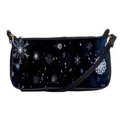 Snowflakes Snow Shoulder Clutch Bag by artworkshop