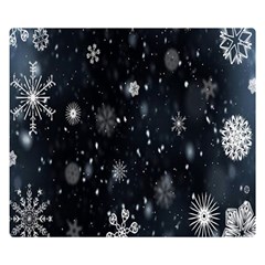 Snowflakes Snow Double Sided Flano Blanket (small)  by artworkshop