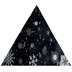 Snowflakes Snow Wooden Puzzle Triangle by artworkshop