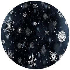 Snowflakes Snow Wooden Puzzle Round