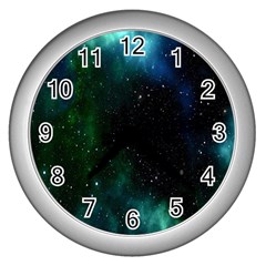 Stars Sky Space Wall Clock (silver)