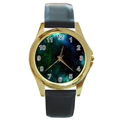 Stars Sky Space Round Gold Metal Watch by artworkshop