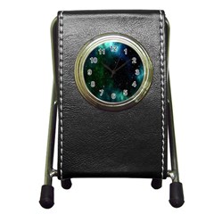 Stars Sky Space Pen Holder Desk Clock by artworkshop