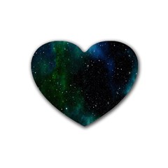 Stars Sky Space Rubber Coaster (heart) by artworkshop