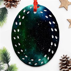 Stars Sky Space Oval Filigree Ornament (two Sides)