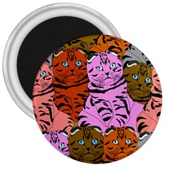 Tileable Seamless Cat Kitty 3  Magnets by artworkshop