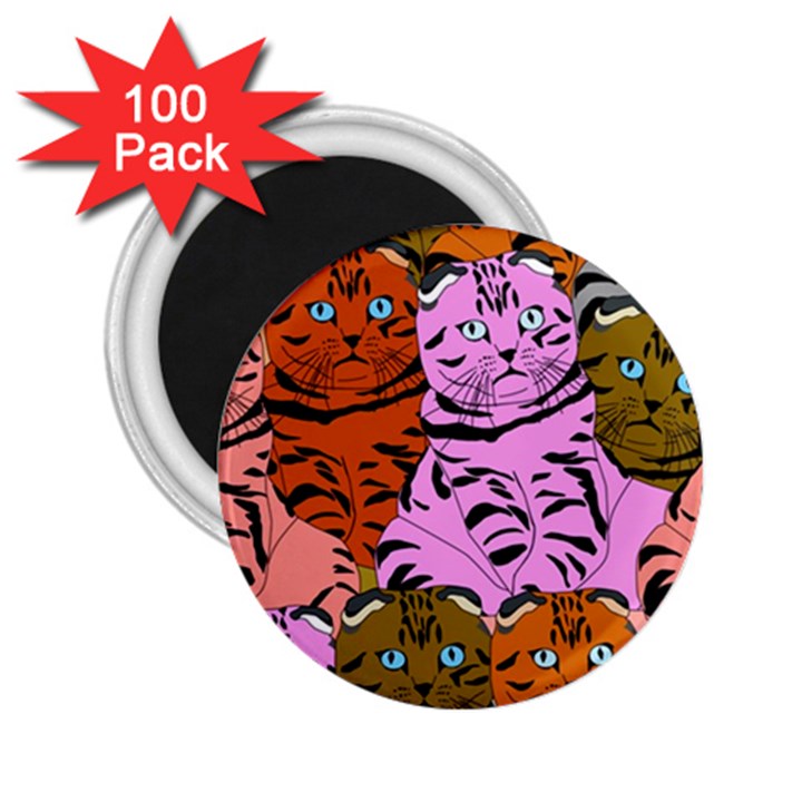 Tileable Seamless Cat Kitty 2.25  Magnets (100 pack) 