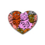 Tileable Seamless Cat Kitty Rubber Coaster (Heart) Front