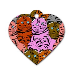 Tileable Seamless Cat Kitty Dog Tag Heart (one Side) by artworkshop