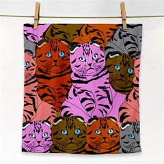 Tileable Seamless Cat Kitty Face Towel by artworkshop