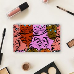 Tileable Seamless Cat Kitty Cosmetic Bag (small) by artworkshop