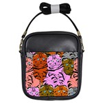 Tileable Seamless Cat Kitty Girls Sling Bag Front