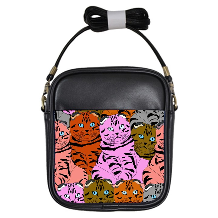 Tileable Seamless Cat Kitty Girls Sling Bag