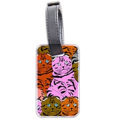 Tileable Seamless Cat Kitty Luggage Tag (two Sides) by artworkshop