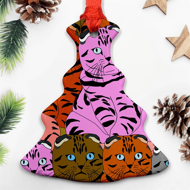 Tileable Seamless Cat Kitty Ornament (Christmas Tree) 