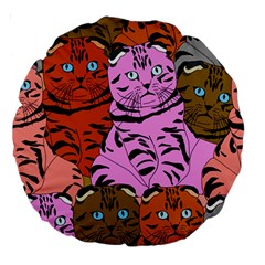 Tileable Seamless Cat Kitty Large 18  Premium Round Cushions by artworkshop