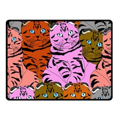 Tileable Seamless Cat Kitty Double Sided Fleece Blanket (small)  by artworkshop