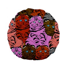 Tileable Seamless Cat Kitty Standard 15  Premium Flano Round Cushions by artworkshop