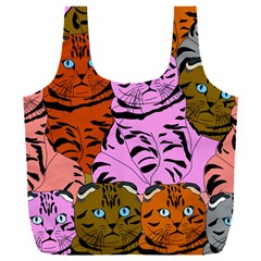 Tileable Seamless Cat Kitty Full Print Recycle Bag (xxl) by artworkshop