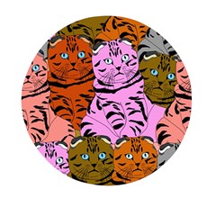 Tileable Seamless Cat Kitty Mini Round Pill Box (pack Of 3)