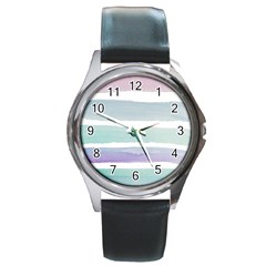 Watercolor Round Metal Watch by artworkshop