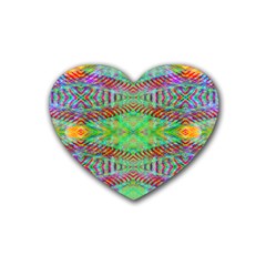 Whimsy Mint Rubber Coaster (heart) by Thespacecampers