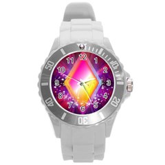 My Diamonds Round Plastic Sport Watch (l) by Thespacecampers