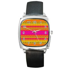 Calming Peace Square Metal Watch