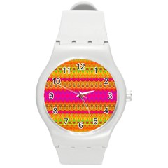 Calming Peace Round Plastic Sport Watch (M)