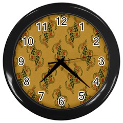 Flowers-001 Wall Clock (black) by nate14shop