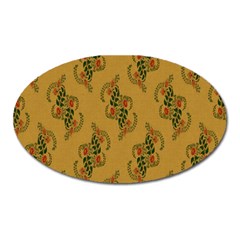 Flowers-001 Oval Magnet by nate14shop