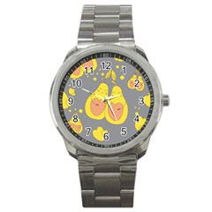 Avocado-yellow Sport Metal Watch by nate14shop