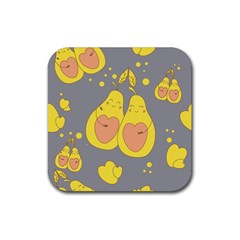 Avocado-yellow Rubber Coaster (square) by nate14shop