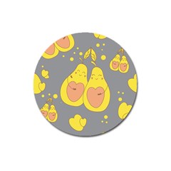 Avocado-yellow Magnet 3  (round) by nate14shop