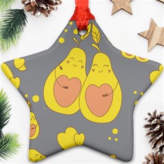 Avocado-yellow Ornament (star) by nate14shop