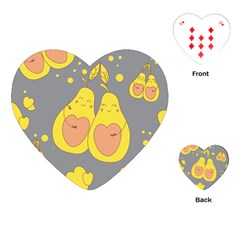 Avocado-yellow Playing Cards Single Design (heart) by nate14shop