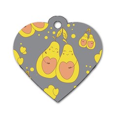 Avocado-yellow Dog Tag Heart (two Sides) by nate14shop