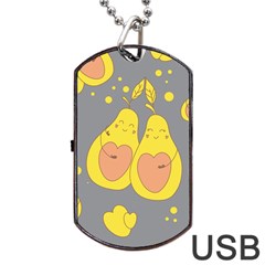 Avocado-yellow Dog Tag Usb Flash (two Sides) by nate14shop