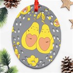 Avocado-yellow Oval Filigree Ornament (Two Sides) Front