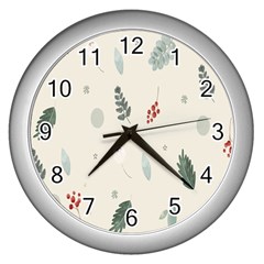 Background-gry Abstrac Wall Clock (silver) by nate14shop