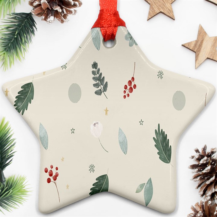 Background-gry Abstrac Star Ornament (Two Sides)