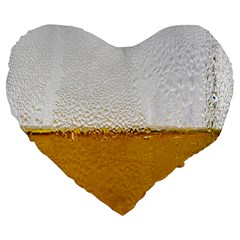 Beer-002 Large 19  Premium Flano Heart Shape Cushions by nate14shop