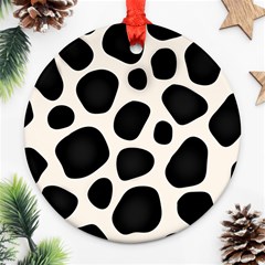 Leoperd-white-black Background Ornament (round) by nate14shop