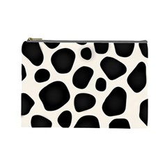 Leoperd-white-black Background Cosmetic Bag (large)