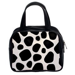 Leoperd-white-black Background Classic Handbag (two Sides) by nate14shop