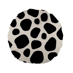 Leoperd-white-black Background Standard 15  Premium Round Cushions by nate14shop