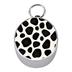 Leoperd-white-black Background Mini Silver Compasses by nate14shop